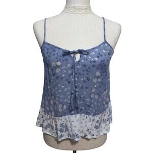 Hippie Rose NWT Blue and White Combo Floral Tank Top Juniors Various